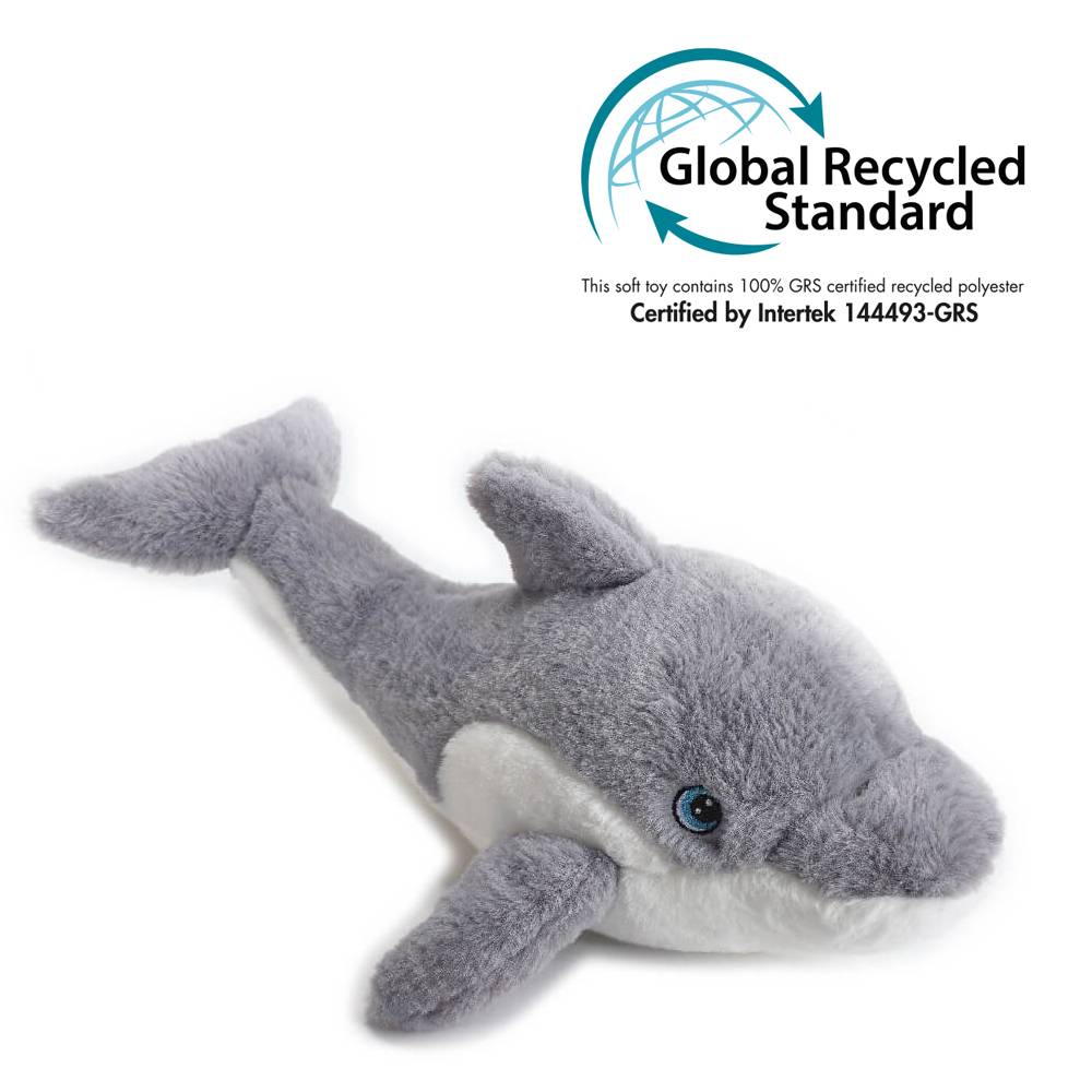 Plush toy dolphin buy online stuffed animals eco-friendly with global  recycled standard big size  gray white made from 100% recycled  materials italian by lelly italian design at hamburg in germany -