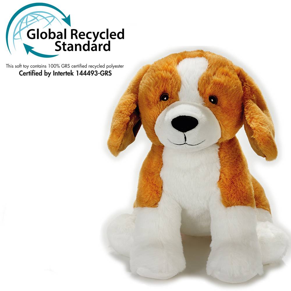 Easy online shopping of a big size 29cm. dog beagle plush stuffed animals  ecological toy lifelike brown and white new line play eco - play green  italian design at brussels in belgium -